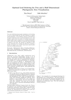 Optimal Leaf Ordering for Two and a Half Dimensional Phylogenetic