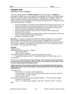 Chapter One Standards Focus: Dialogue