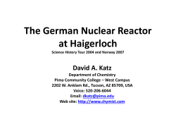 The German Nuclear Reactor at Haigerloch
