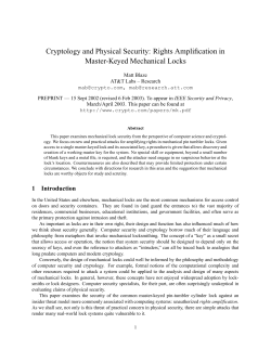 Locks - Cryptology ePrint Archive