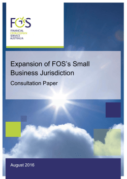 Expansion of FOS`s Small Business Jurisdiction