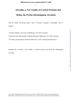 Alveolins, a New Family of Cortical Proteins that Define the Protist