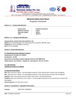 Material Safety Data Sheet Propylene Carbonate