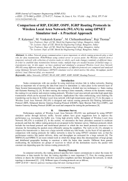 Comparison of RIP, EIGRP, OSPF, IGRP Routing Protocols in
