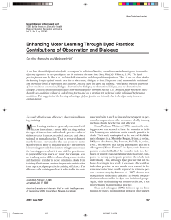 Enhancing Motor Learning Through Dyad Practice: Contributions of