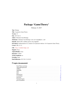 Package `GameTheory`