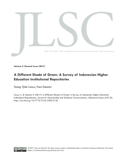 A Different Shade of Green: A Survey of Indonesian Higher