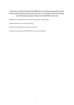 1 What are the cut-off points for body mass index (BMI) and waist