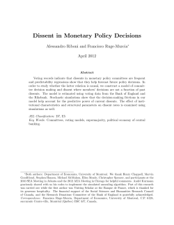 Dissent in Monetary Policy Decisions