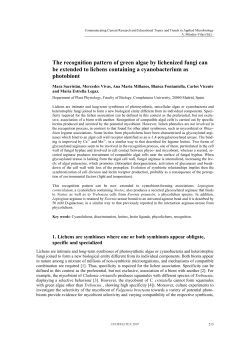The recognition pattern of green algae by lichenized fungi can be