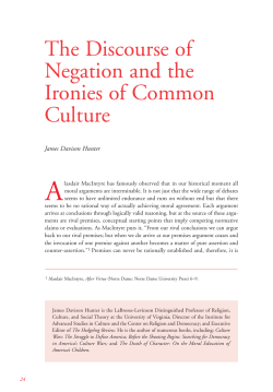 The Discourse of Negation and the Ironies of Common Culture