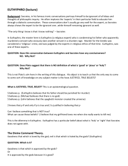 EUTHYPHRO (lecture)
