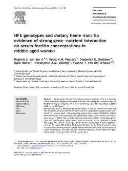 HFE genotypes and dietary heme iron