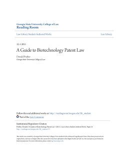 A Guide to Biotechnology Patent Law