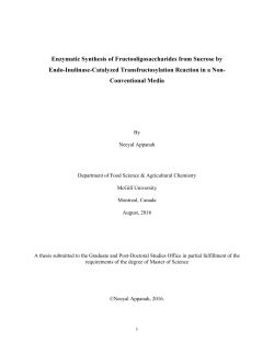 Enzymatic Synthesis of Fructooligosaccharides from Sucrose by
