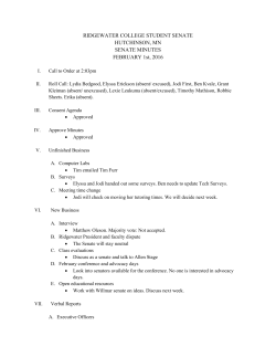 Minutes. 2-1-16 - Ridgewater College