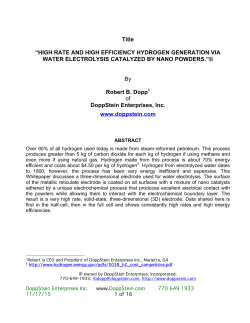 3D Water Electrolysis Whitepaper - DoppStein Enterprises, Inc., Zinc