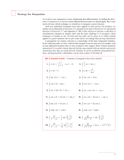 20 basic integration formulas