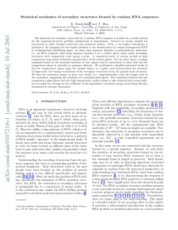 Statistical mechanics of secondary structures formed by random