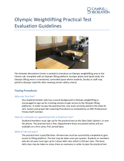 Olympic Weightlifting Practical Test Evaluation Guidelines