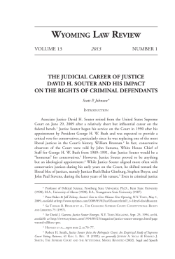 The Judicial Career of Justice David H. Souter and His Impact on the