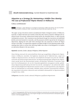 Migration as a Strategy for Maintaining a Middle-class Identity