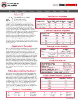 Alloy 22 - Corrosion Materials