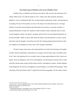 The Oxford map of Palestine in the work of Matthew Paris Matthew