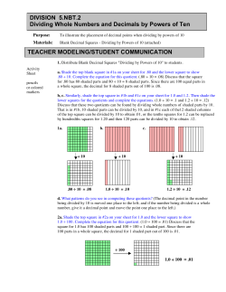 DIVISION 5.NBT.2 Dividing Whole Numbers and