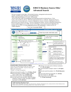 EBSCO Business Source Elite/ Advanced Search