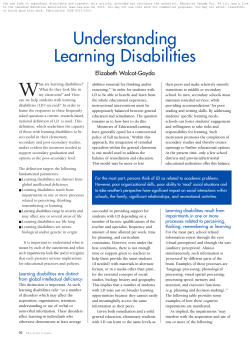 Understanding Learning Disabilities