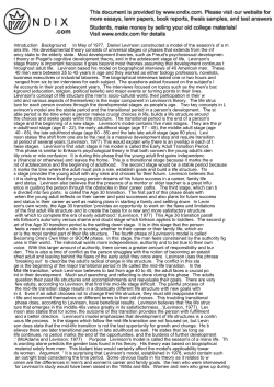 Introduction Background In May of 1977, Daniel Levinson co