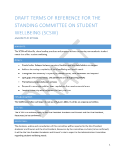 draft terms of reference for the standing committee on