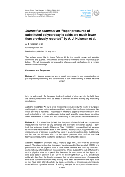 Interactive comment on &ldquo;Vapor pressures of substituted
