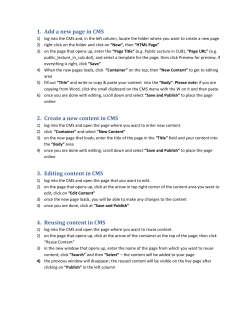 1. Add a new page in CMS 2. Create a new content in CMS 3