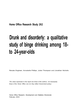 Drunk and disorderly: a qualitative study of binge drinking among 18