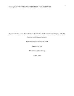 Running head: CONSUMER PREFERENCES ON PICTURE