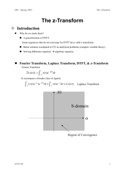 The z-Transform - VLSI Signal Processing Lab, EE, NCTU