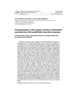 Characterization of the Organic Fraction of Pretreated Leachate from