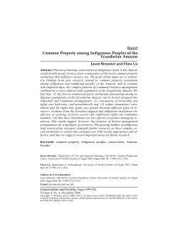 Common Property among Indigenous Peoples of the Ecuadorian