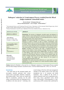 Pathogens` reduction in Vermicompost Process resulted from the