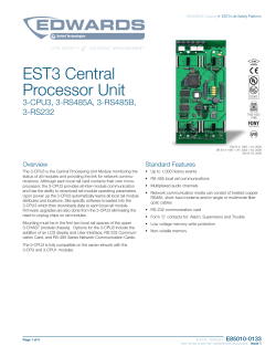 Data Sheet E85010-0133 -- EST3 Central Processor Unit