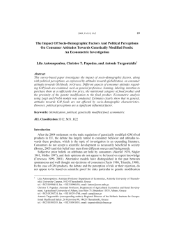 The Impact Of Socio-Demographic Factors And Political Perceptions