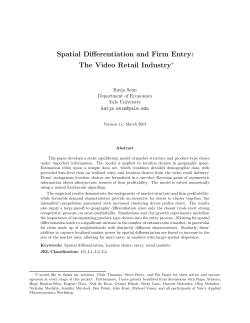 Spatial Differentiation and Firm Entry: The Video Retail Industry