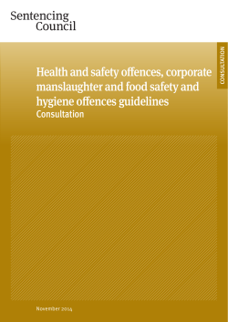 Health and safety offences, corporate manslaughter and food safety