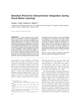 Sensitive period for sensorimotor integration during vocal motor