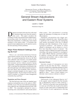General Stream Adjudications and Eastern River Systems