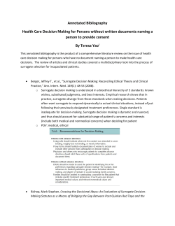 Annotated Bibliography: Health care decision