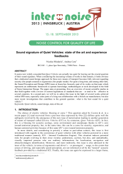 Sound signature of Quiet Vehicles - Base des articles scientifiques