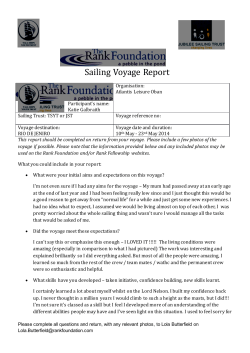 Sailing Voyage Report